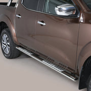 Nissan Navara NP300 Misutonida Stainless Steel Side Steps - Silver